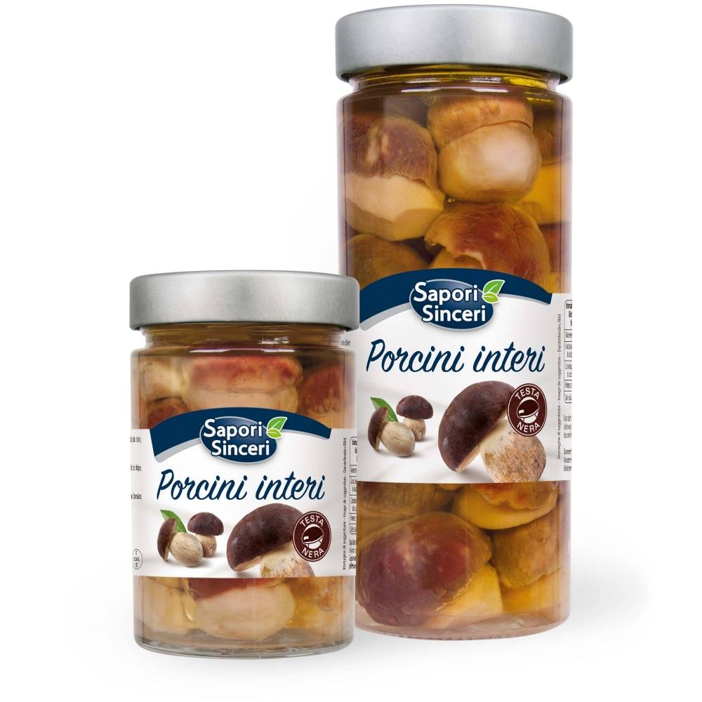 Cèpes entiers à tête noire à l’huile d’olive